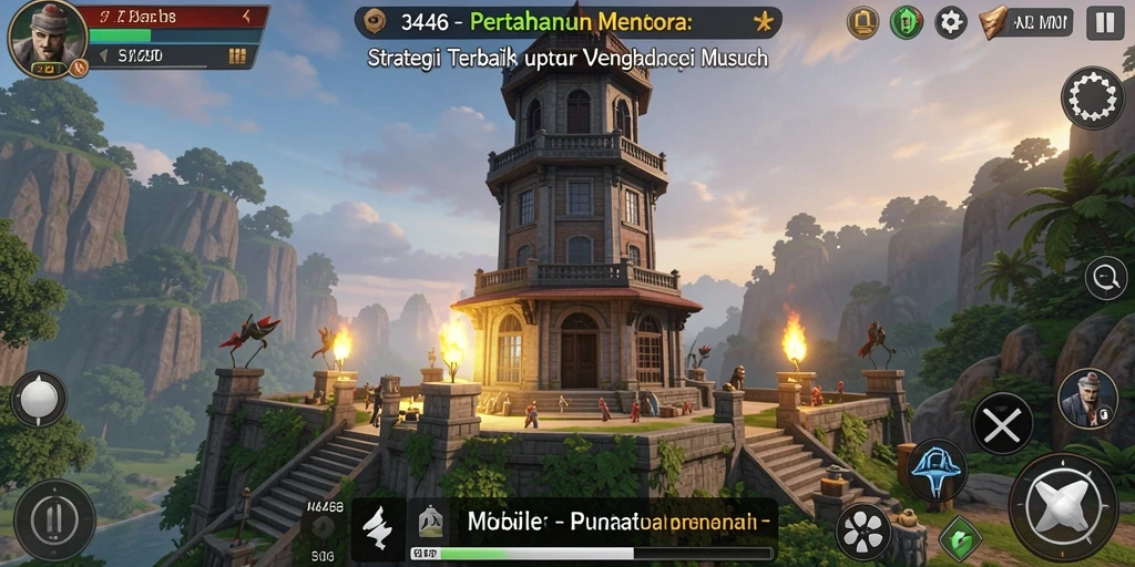 Tampilan gameplay menara pertahanan yang seru dan menegangkan.