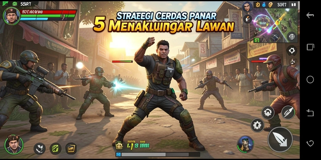 Tangkapan layar gameplay 55RT yang menampilkan strategi yang intens.