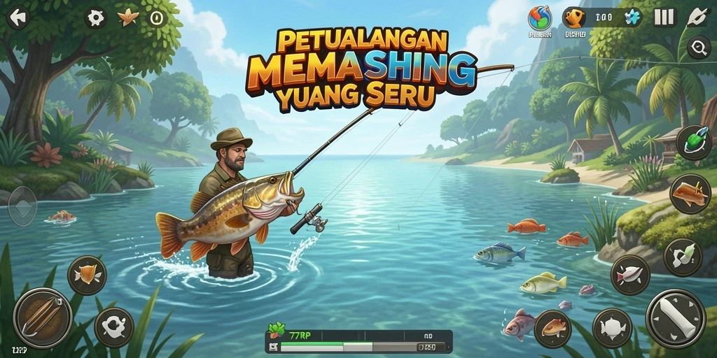 Tangkapan ikan besar di 77RP dalam suasana alami yang menakjubkan.
