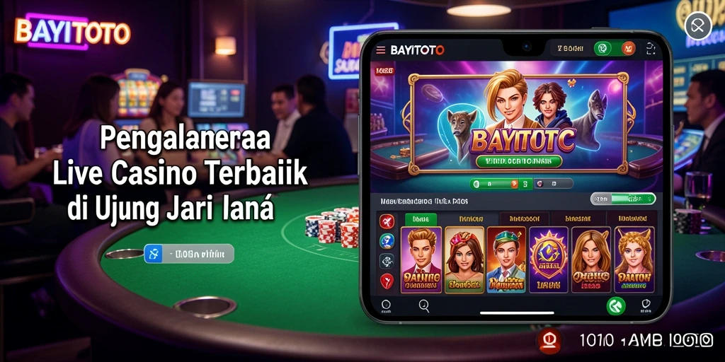 Screenshot gameplay <strong>BAYITOTO</strong> menunjukkan dealer langsung berinteraksi dengan pemain.