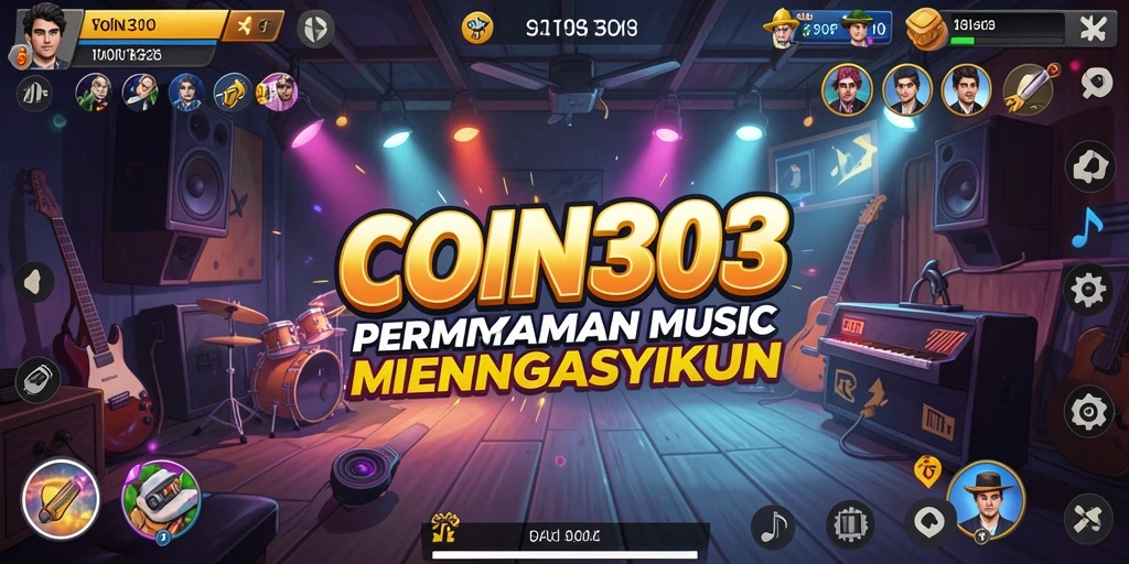 Tampilan gameplay COIN303 dengan aksi musik yang dinamis.