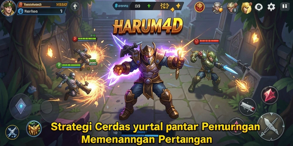 Tangkapan layar menampilkan aksi strategi seru dalam permainan HARUM4D.