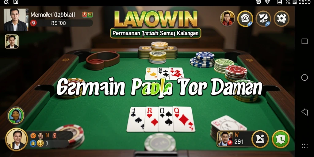 Tampilan seru dari gameplay Gaple di LAVOWIN.
