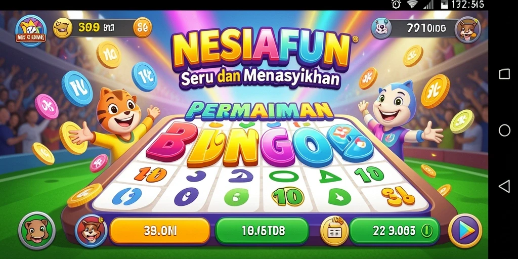 Screenshot NESIAFUN menampilkan permainan Bingo yang seru dan interaktif.
