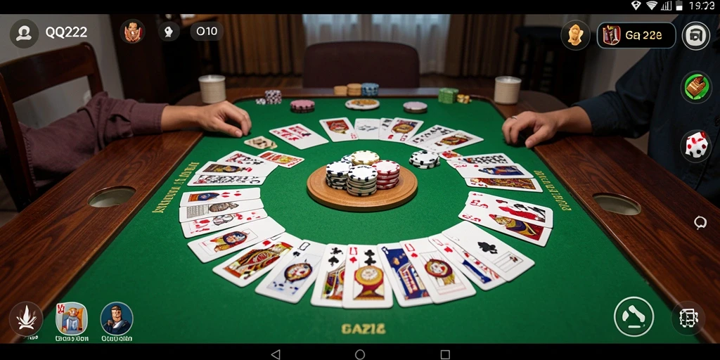 Tampilan gameplay Gaple yang menarik dan interaktif pada QQ222.