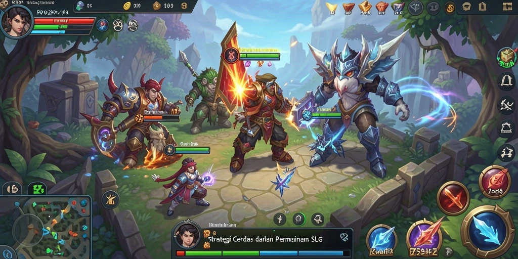 Tampilan utama gameplay RP62RP dengan elemen strategi yang mendalam.